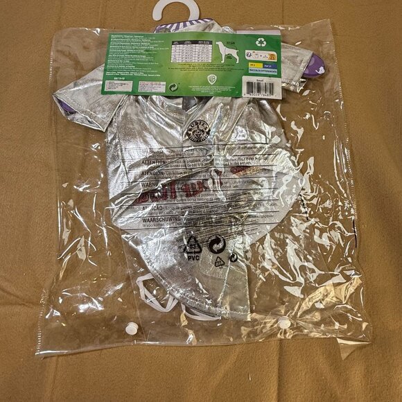 Wizard Of Oz Tin Man Pet Costume Small Hat & Shirt Silver Wicked Rubies - Picture 2 of 8